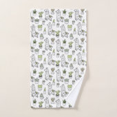 Motif mignon d'alpaga et de cactus (Serviette à main)