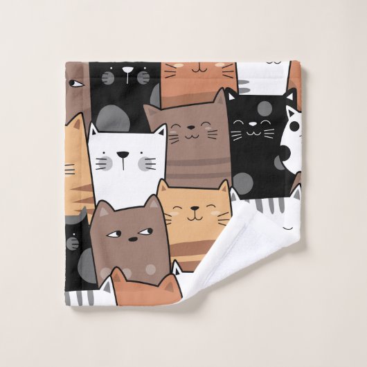 Motif mignon de chats de bébé - serviettes de Bath (Gant de toilette)
