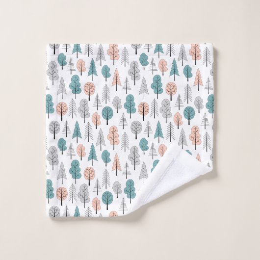 Motif mignon de forêt de griffonnage (Gant de toilette)
