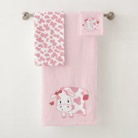 Motif mignon de la vache à fraise et des points