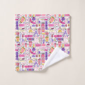 Motif mignon de manucure de griffonnage (Gant de toilette)