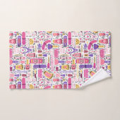 Motif mignon de manucure de griffonnage (Serviette à main)