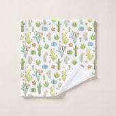 Motif mignon de position de cactus (Gant de toilette)