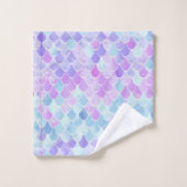 MOTIF MIGNON D'ÉCHELLES DE SIRÈNE DE FILLES, ROSE, (Gant de toilette)