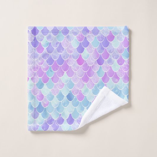 MOTIF MIGNON D'ÉCHELLES DE SIRÈNE DE FILLES, ROSE, (Gant de toilette)