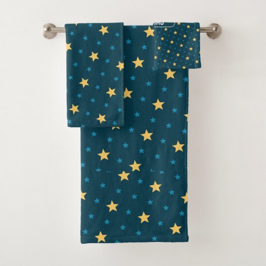 Motif minimal bleu bleu jaune étoile (En situation)