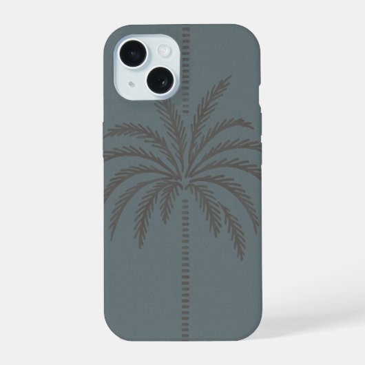 Motif minimal de palmier bleu gris tropical (Verso)