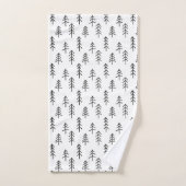 Motif minimal des pins festifs noirs et blancs (Serviette à main)
