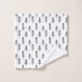Motif minimal des pins festifs noirs et blancs (Gant de toilette)