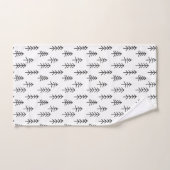 Motif minimal des pins festifs noirs et blancs (Serviette à main)