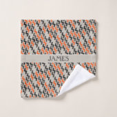 Motif minimal géométrique gris orange (Gant de toilette)