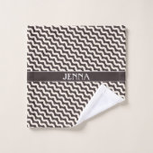 Motif minimal gris blanc (Gant de toilette)
