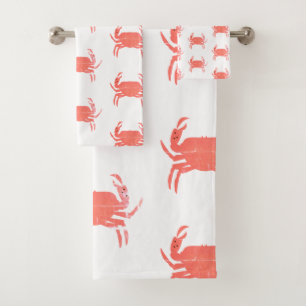 Motif minimal océan crabe  Navy Grunge 