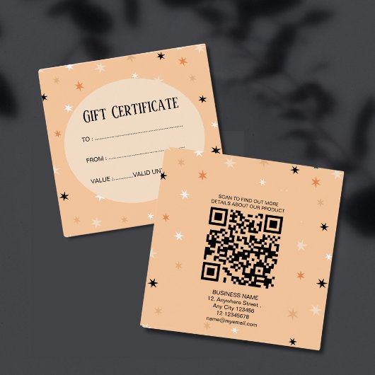 Motif minimaliste étoile noire sur fond orange pas