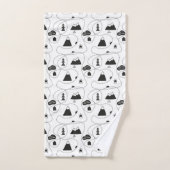 Motif minimaliste noir et blanc moderne (Serviette à main)