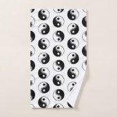 Motif minimaliste Yin Yang noir et blanc moderne (Serviette à main)
