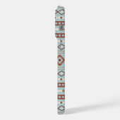 Motif mixte aztèque en rust et bleu crème (Côté gauche)