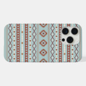 Motif mixte aztèque en rust et bleu crème (Verso Horizontal)