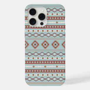 Motif mixte aztèque en rust et bleu crème