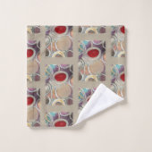 Motif moderne 3D marron et bordeaux (Gant de toilette)