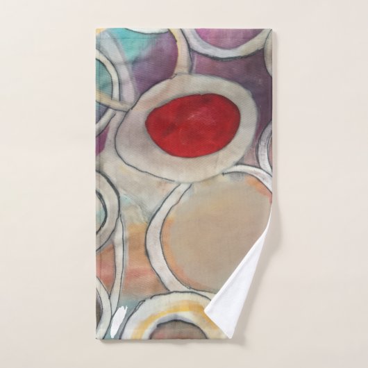 Motif moderne 3D marron et bordeaux (Serviette à main)