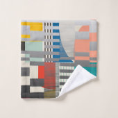 Motif Moderne à Blocs de Couleurs Géométriques (Gant de toilette)
