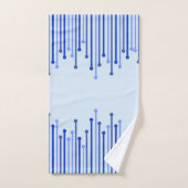 Motif moderne à rayures sur bleu pâle (Serviette à main)