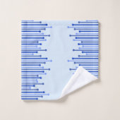 Motif moderne à rayures sur bleu pâle (Gant de toilette)