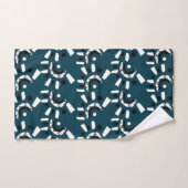 Motif Moderne Abstrait Géométrique Bleu Blanc (Serviette à main)