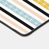 Motif moderne bleu jaune noir blanc rayures (Coin)