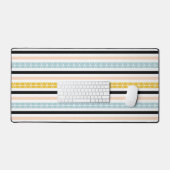 Motif moderne bleu jaune noir blanc rayures (Clavier et souris)