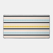 Motif moderne bleu jaune noir blanc rayures (Recto)