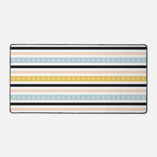 Motif moderne bleu jaune noir blanc rayures (Recto)