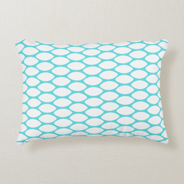 Motif moderne bleu turquoise blanc  Accent Coussin (Devant)