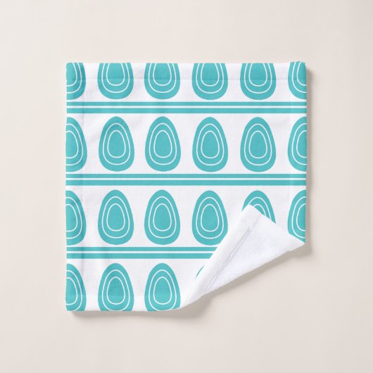 Motif moderne Blue Happy Easter Eggs (Gant de toilette)