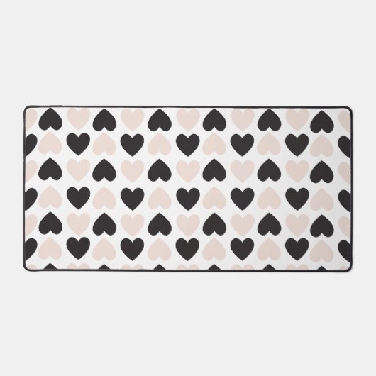 Motif moderne Blush Rose Black Love Hearts (Recto)