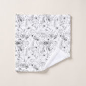 motif moderne chic de fleur de marais noir (Gant de toilette)