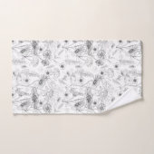 motif moderne chic de fleur de marais noir (Serviette à main)