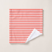 Motif moderne Coral White Stripes (Gant de toilette)