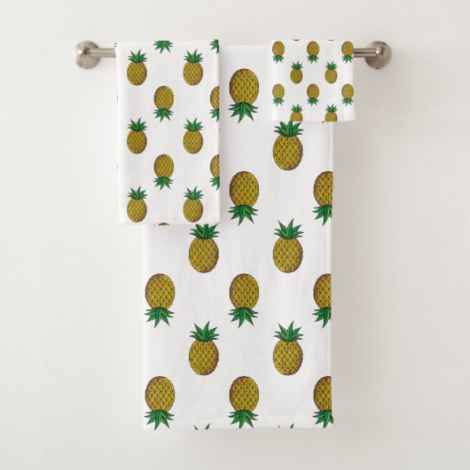 Motif moderne d'ananas sur fond blanc (En situation)