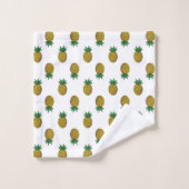 Motif moderne d'ananas sur fond blanc (Gant de toilette)
