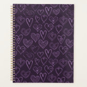 Motif moderne de coeur foncé violet (Devant)