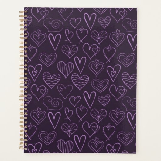 Motif moderne de coeur foncé violet (Devant)