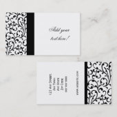 Motif moderne de damassé de carte de visite (Devant / Derrière)