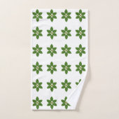Motif moderne de feuille de laurier vert sur fond  (Serviette à main)