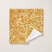 Motif moderne de rose de résumé, jaune de moutarde (Gant de toilette)