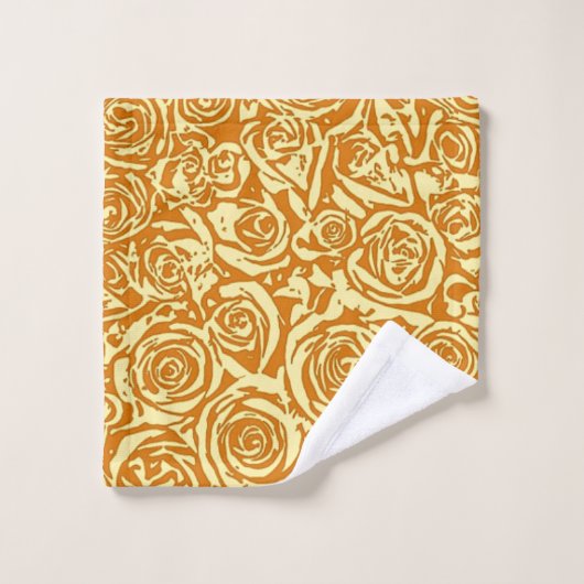 Motif moderne de rose de résumé, jaune de moutarde (Gant de toilette)