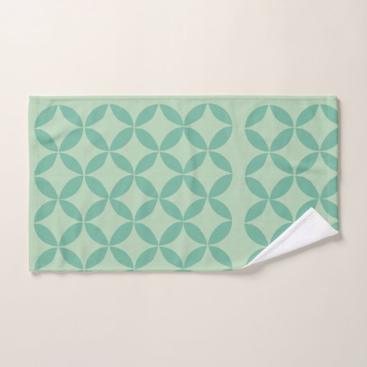 Motif moderne du milieu du siècle à Mint Green Art (Serviette à main)