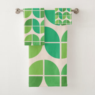 Motif moderne du milieu du siècle avec vert géomét