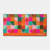 Motif moderne du milieu du siècle Coloré Nom rétro (Recto)